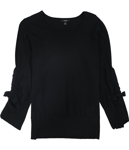 Alfani Womens Bow Sleeve Pullover Sweater black S