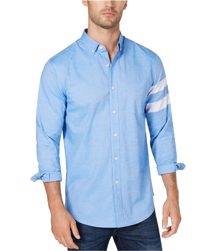 Club Room Mens Striped Sleeve Button Up Shirt palaceblue S