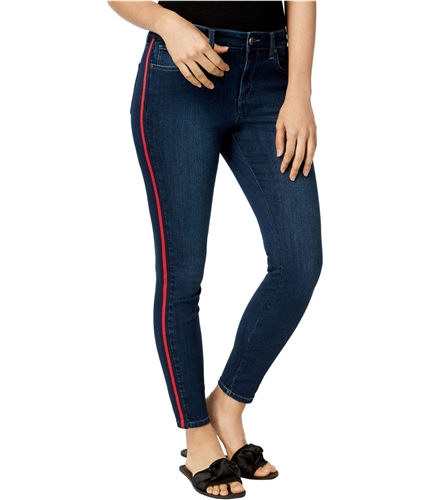 maison Jules Womens Racer-Stripe Skinny Fit Jeans orleanswash 0x28