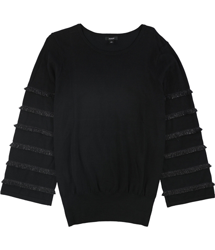 Alfani Womens Tiered Fringe Pullover Sweater black XS