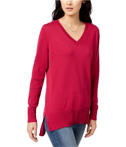 maison Jules Womens Split Hem Pullover Sweater fuchsia XL
