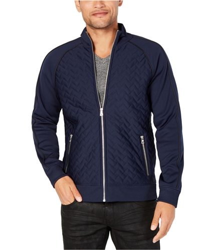I-N-C Mens Piped Quilted Jacket navy L