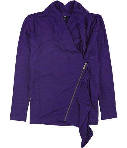 Alfani Womens Zip Pullover Blouse purple XS