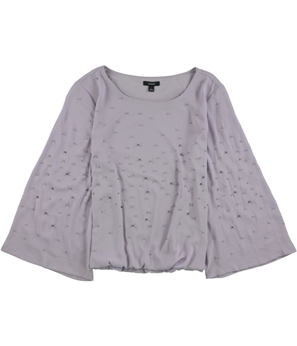 Alfani Womens Bubble Pullover Blouse purple XL