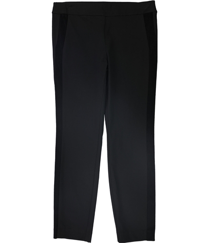 Alfani Womens Velvet Stripe Casual Trouser Pants black 4