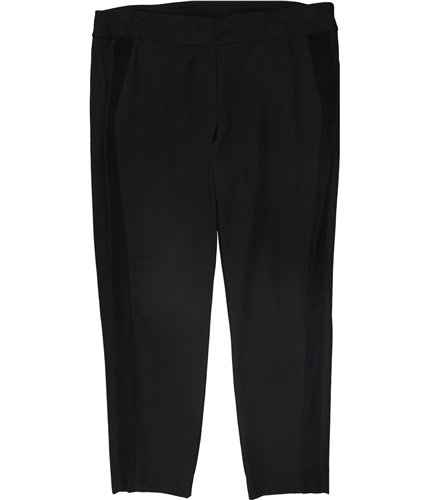 Alfani Womens Velvet Stripe Casual Trouser Pants black 14W/29