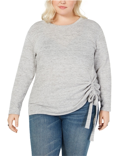 I-N-C Womens Tunnel Tie Pullover Sweater gray 2X