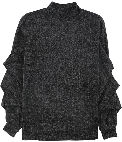 Alfani Womens Metallic Pullover Blouse silver S