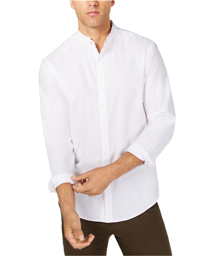 I-N-C Mens Pindot Button Up Shirt whitepure XL