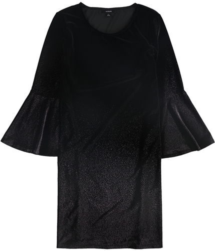 Alfani Womens Foil Velvet A-line Dress black 4