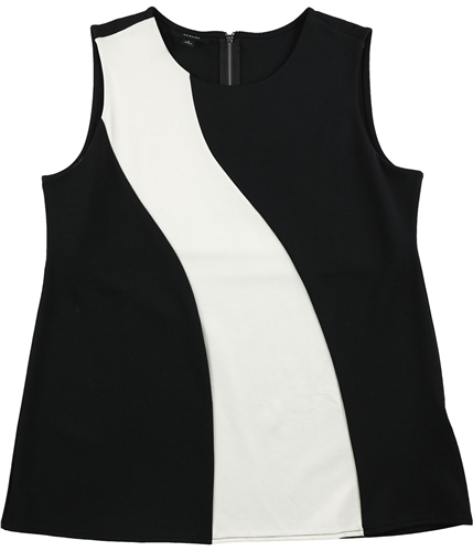 Alfani Womens Colorblock Sleeveless Blouse Top black S