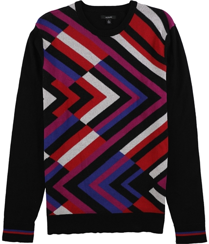 Alfani Mens Zigzag Pullover Sweater deepblack S