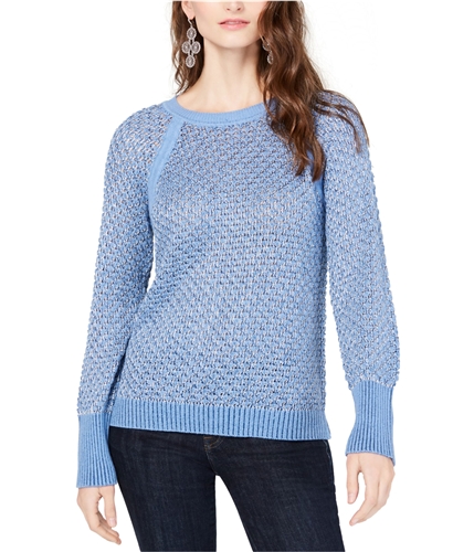 I-N-C Womens Metallic Pullover Sweater hthrinkberry XS