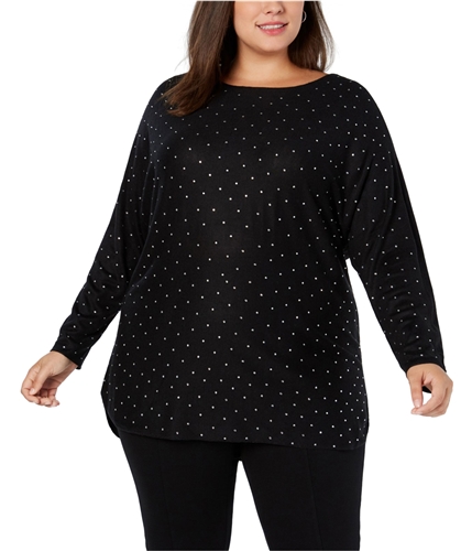 I-N-C Womens Shirttail Pullover Sweater black 2X