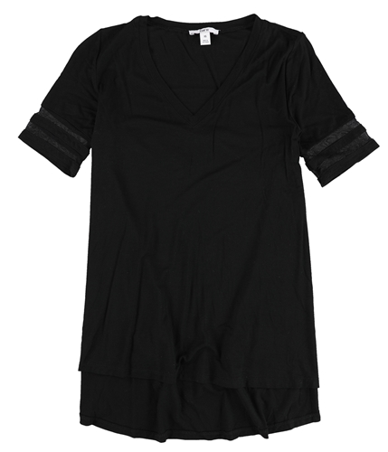 bar III Womens Illusion Varsity Basic T-Shirt deepblack XS