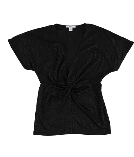 bar III Womens Twist Front Basic T-Shirt deepblack XXS