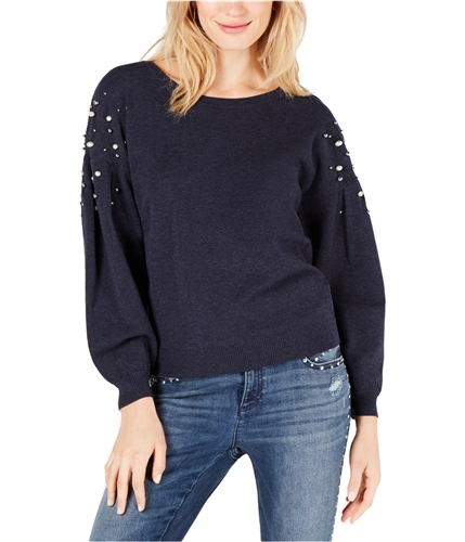 I-N-C Womens Pearl Drop Sweatshirt blue XL