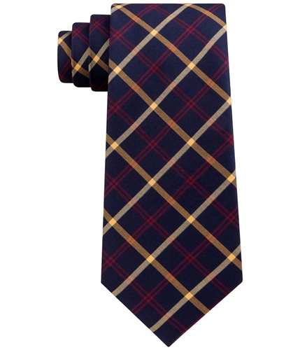 Club Room Mens Charles Plaid Self-tied Necktie navy One Size