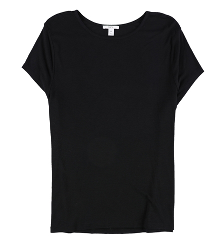bar III Womens Ribbed Basic T-Shirt deepblack XS