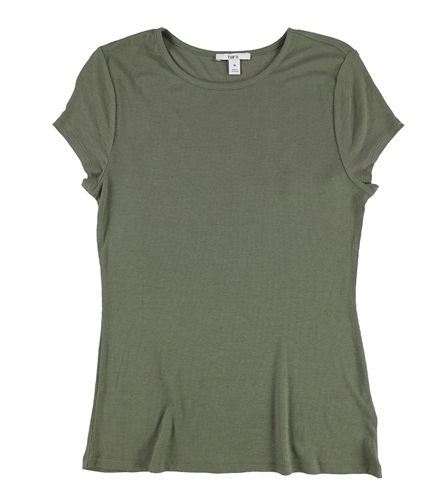 bar III Womens Ribbed Basic T-Shirt green XXS