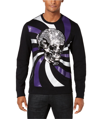 I-N-C Mens Volt Skull Sweatshirt black XL