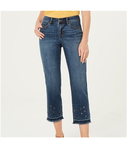 Style & Co. Womens Grommet Cropped Jeans medblue 4x26