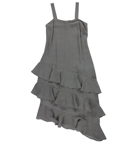 bar III Womens Ruffled A-line Asymmetrical Midi Dress greydot 0