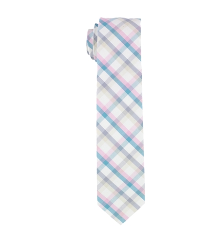 bar III Mens Double Check Skinny Self-tied Necktie whtpink One Size