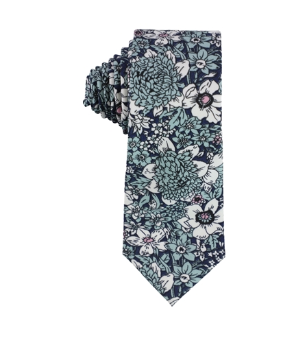 bar III Mens Illustrated Self-tied Necktie teal One Size