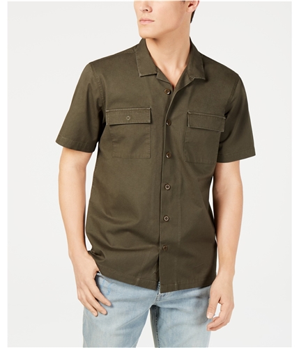 American Rag Mens Chest Pocket Button Up Shirt darkgreen L