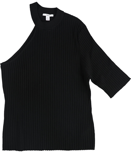 bar III Womens One-Shoulder Pullover Sweater deepblack XXS