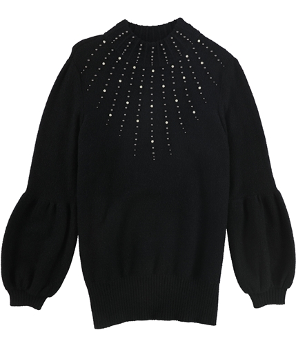 Alfani Womens Embellished Pullover Sweater black S