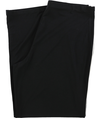 Alfani Womens Solid Stripe Casual Wide Leg Pants black S/30
