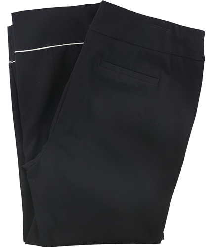 Alfani Womens Piping Casual Trouser Pants black 14W/24