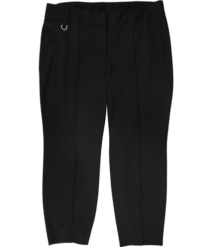 Alfani Womens Pintucked Front Casual Trouser Pants black 14W/28