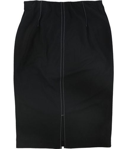 Alfani Womens Contrast Stitch Midi Skirt black 0