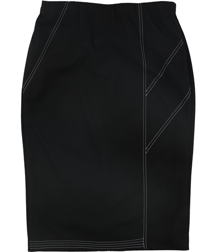 Alfani Womens Contrast Stitch Midi Skirt black 0