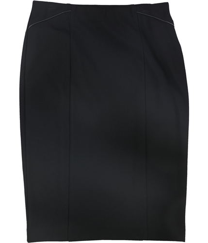 Alfani Womens Faux Leather Trim Pencil Skirt black 4
