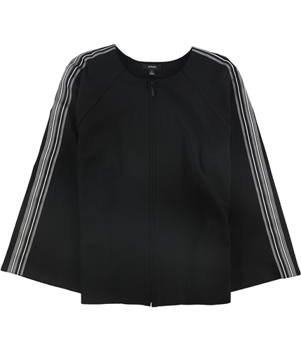 Alfani Womens Stripe Sleeve Jacket black S