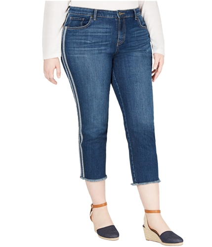 Style & Co. Womens Side Stripe Ankle Slim Fit Jeans medblue 24W/27
