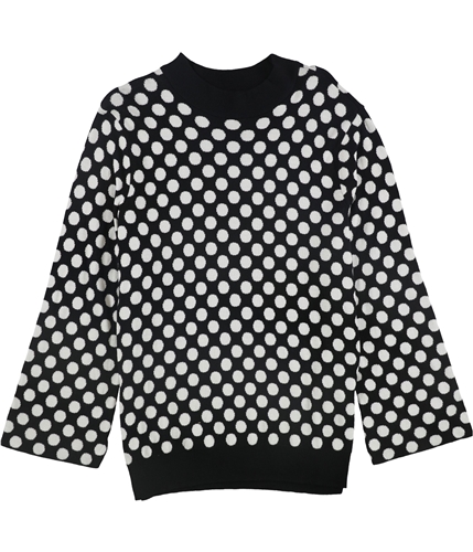 Alfani Womens Dot-Print Pullover Sweater black M