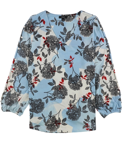 Alfani Womens Button-Sleeve Pullover Blouse blltlnwrkgdn XS