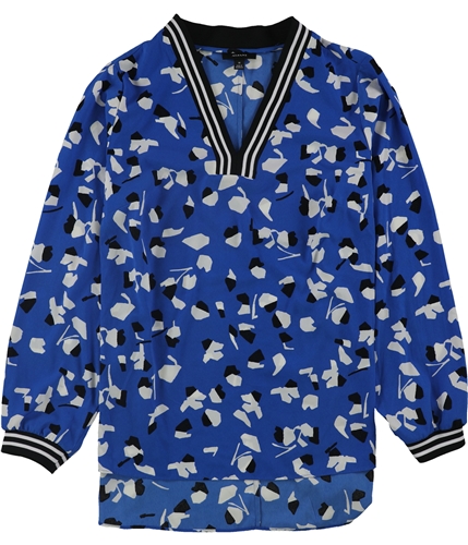 Alfani Womens High-Low Pullover Blouse navy 1X