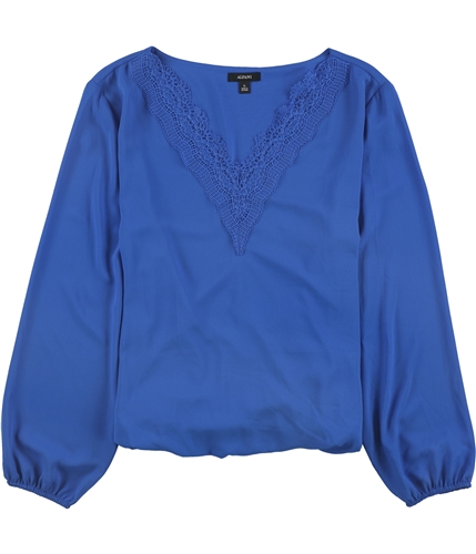 Alfani Womens Lace-Trim Pullover Blouse black XL
