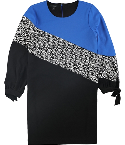 Alfani Womens Colorblocked Shift Dress bluecrest 14W