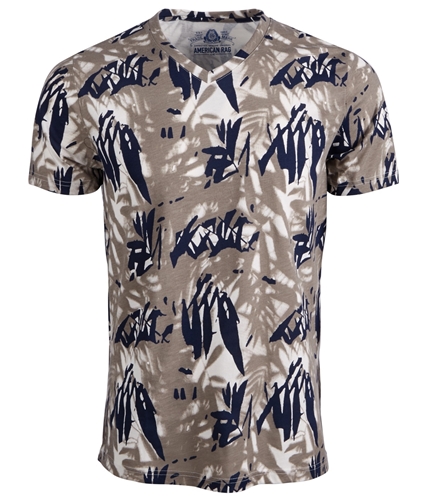 American Rag Mens Tropical V-Neck Graphic T-Shirt stoneharbor S