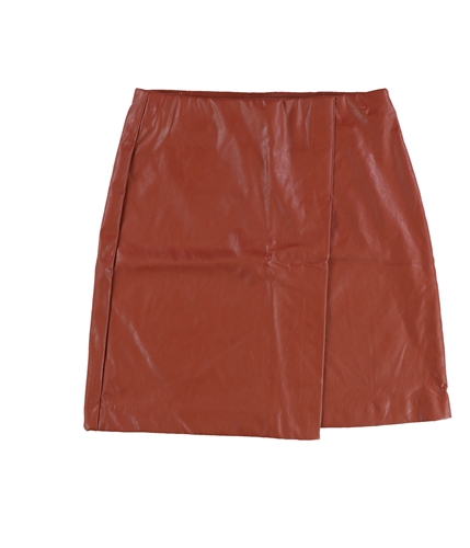 bar III Womens Faux Leather Mini Wrap Skirt black XS