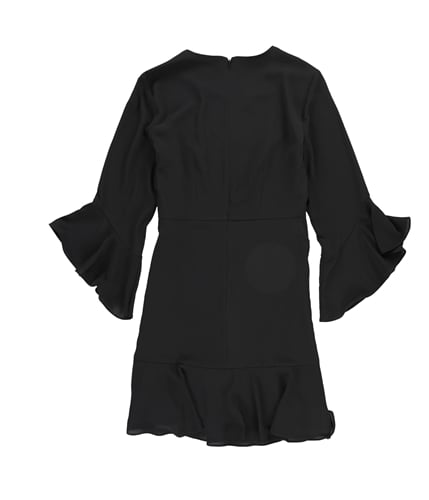 bar III Womens Solid Ruffled Dress black 0