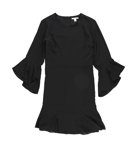 bar III Womens Solid Ruffled Dress black 0