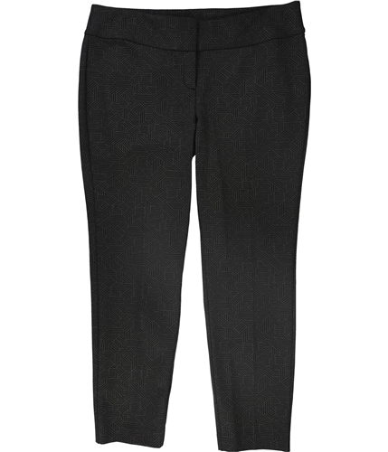 Alfani Womens Foil Print Casual Trouser Pants black 16W/30